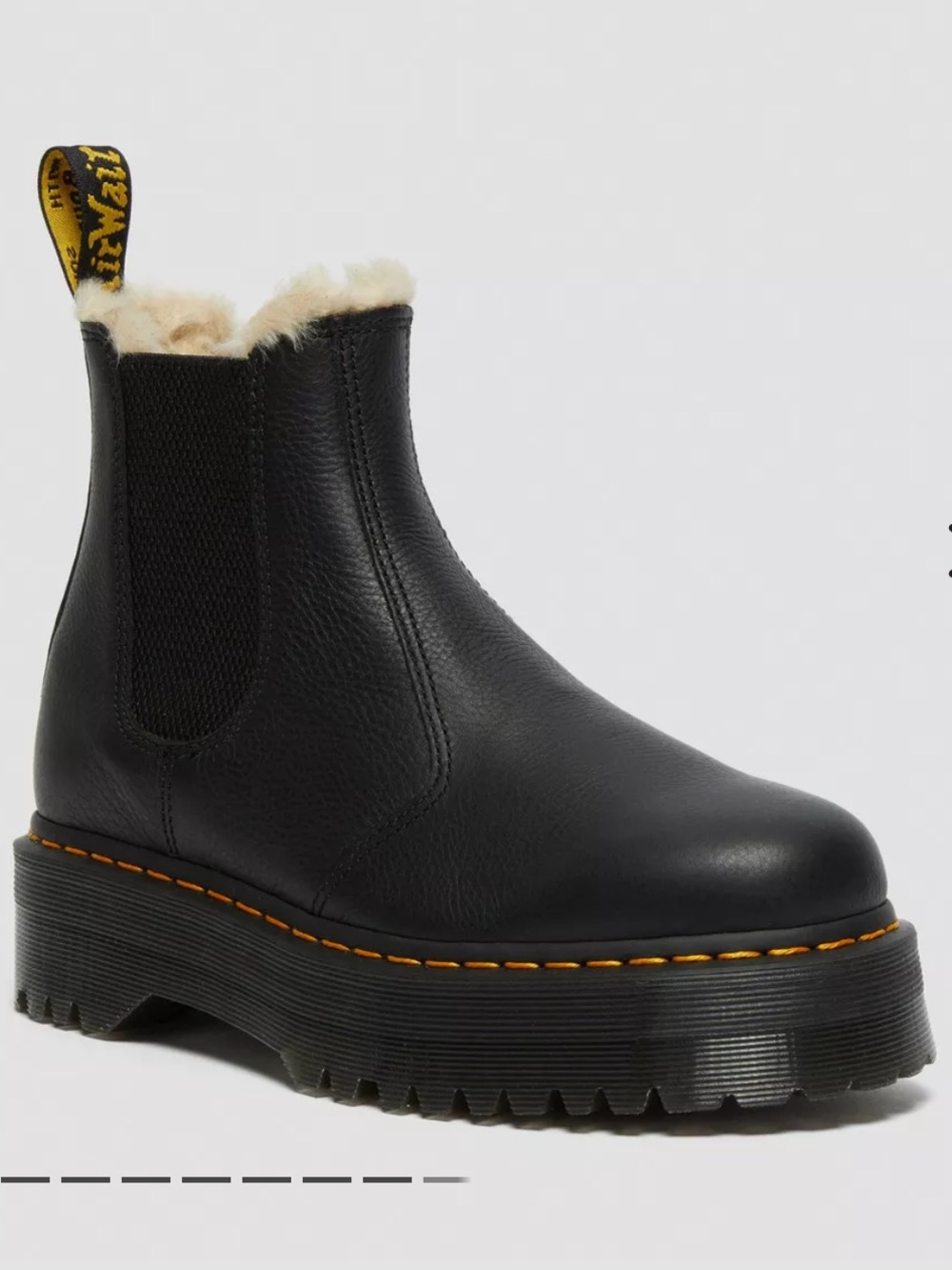 Dr. Martens faux fur lined platform Chelsea boots
